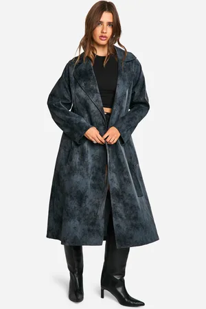 Boohoo Gabardina Efecto Vintage De Cuero Sintético