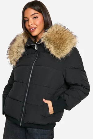 Boohoo Chaqueta Acolchada Con Cuello De Pelo Sintético
