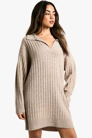Boohoo Vestido Holgado De Punto Con Cuello