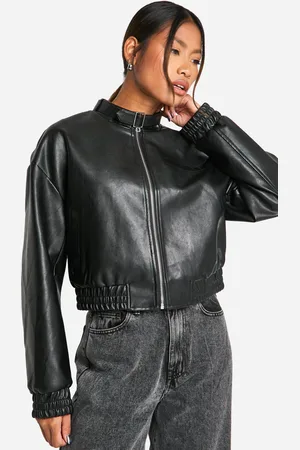 Boohoo Chaqueta Bomber De Cuero Sintético Con Cuello