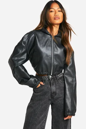 Boohoo Chaqueta Bomber De Cuero Sintético Con Capucha