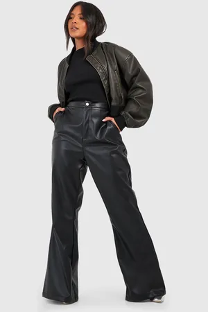 Boohoo Pantalón Plus De Campana Y Cuero Sintético
