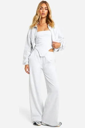 Boohoo Chándal De 3 Piezas Crop Recto Con Top Estilo Corsé Y Capucha