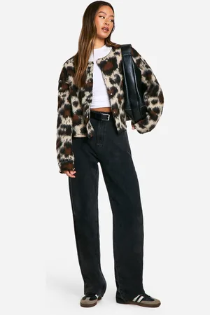 Boohoo Chaqueta Bomber Tall Efecto Lana Con Estampado De Leopardo