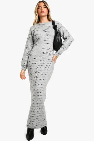 Boohoo Vestido Maxi De Punto Suave Jaspeado