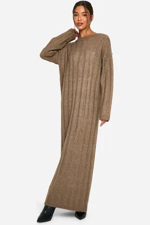 Boohoo Vestido Maxi De Punto Y Canalé Suave