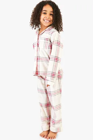 Boohoo Pijama Mini Me De Cuadros Rosas