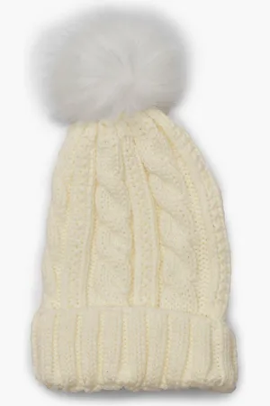 Boohoo Gorro De Punto En Ochos Con Pompones