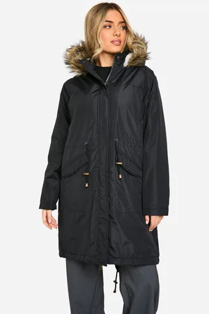 Boohoo Parka Con Ribete De Pelo Sintético