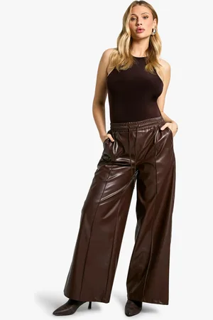 Boohoo Pantalón Deportivo Premamá De Cuero Sintético Con Pernera Ancha Y Cintura Elástica