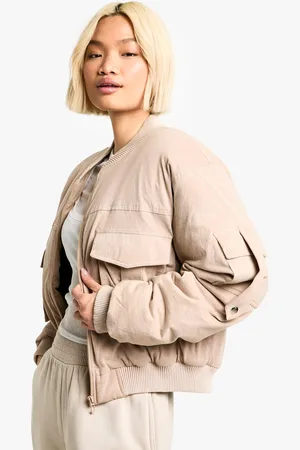 Boohoo Chaqueta Bomber Crop Con Bolsillos Utilitarios