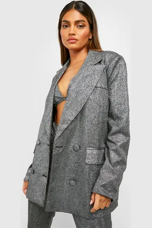Boohoo Americana Entallada Oversize Con Purpurina