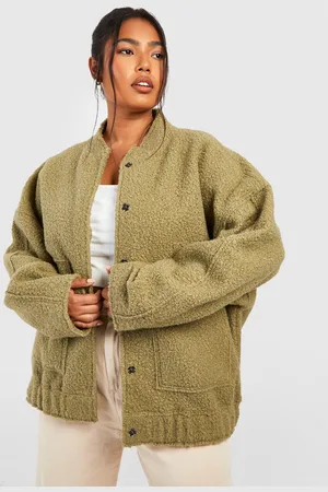 Boohoo Chaqueta Plus Bomber Oversize De Lana