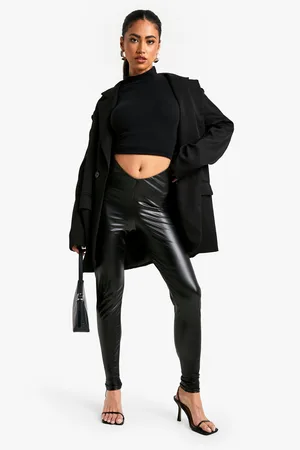Boohoo Leggings De Cuero Sintético Con Trasero Fruncido