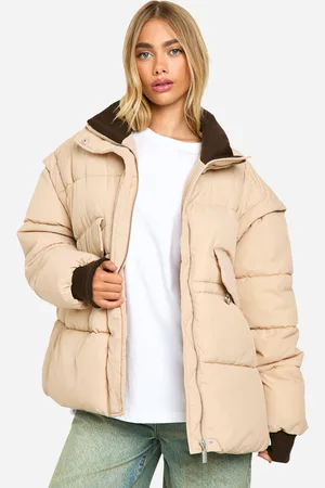 Boohoo Chaqueta Acolchada Oversize Con Cuello En Contraste