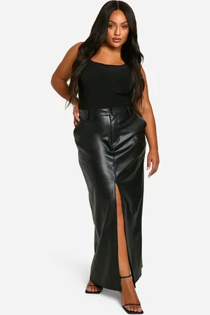 Boohoo Pantalón Plus Ajustado De Cuero Sintético Con Acabado De Cocodrilo