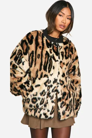 Boohoo Chaqueta Bomber Premium De Pelo Sintético Con Estampado De Leopardo