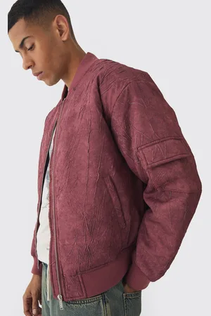 Boohoo Chaqueta Bomber Recta Fruncida Acolchada Con Lavado A La Piedra En