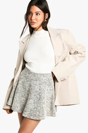 Boohoo Minifalda Skater De Buclé