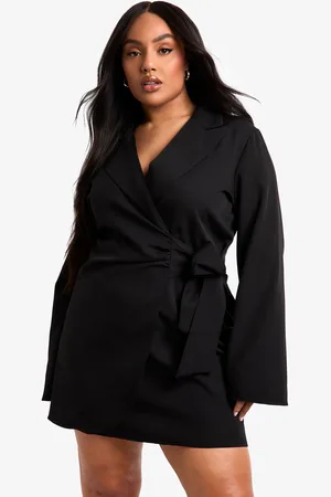 Boohoo Vestido Americana Plus Entallado Con Atadura En La Cintura