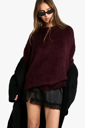 Boohoo Minifalda De Raso Con Ribete De Encaje