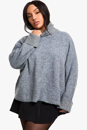 Boohoo Jersey Plus Largo De Cuello Vuelto Con Mangas De Murciélago