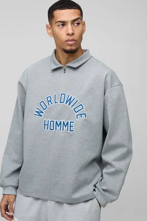 Boohoo Polo Oversize De Rugby Con Aplique Worldwide Y Cremallera A La Mitad