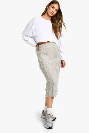 Boohoo Falda Maxi De Punto En Ochos Gruesa Suave