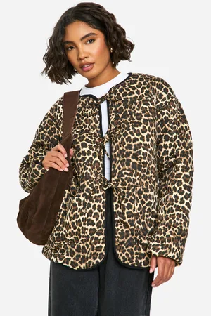 Boohoo Chaqueta Tall Acolchada Con Atadura Y Estampado De Leopardo
