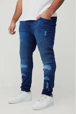Boohoo Vaqueros Plus Moteros Súper Pitillo Con Rodilla Rota