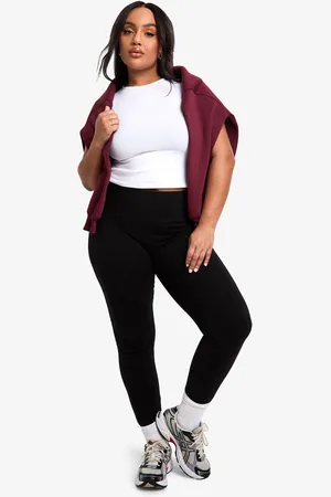 Boohoo Leggings Plus Básicos De Tiro Alto Con Cintura Alta