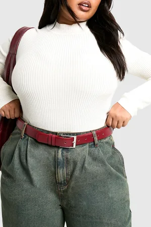 Boohoo Cinturón Plus Boyfriend Cereza Con Hebilla Gruesa