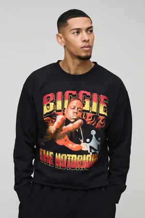 Boohoo Sudadera Oversize Con Estampado De Biggie En El Bajo Sin Acabar