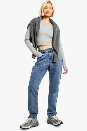Boohoo Vaqueros Mom Básicos De Tiro Alto Ajustados