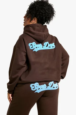 Boohoo Sudadera Plus Con Capucha, Cremallera Y Aplique De Felpa Sports Dept