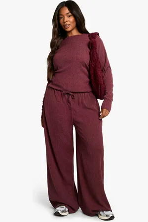 Boohoo Pantalón Plus Texturizado Con Cordón Elástico En La Cintura
