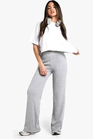 Boohoo Pantalón De Pernera Ancha Y Canalé De Tela Doble