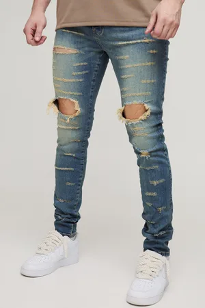Boohoo Vaqueros Tall Pitillo Con Rodilla Rota