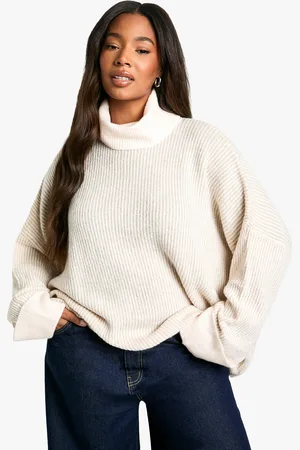 Boohoo Jersey Plus Largo De Cuello Vuelto Con Mangas De Murciélago