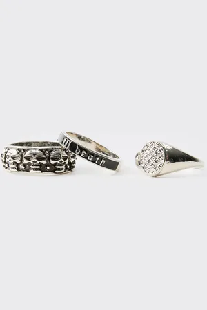 Boohoo Pack De 3 Anillos Con Calavera