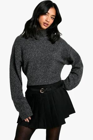 Boohoo Minifalda Petite Plisada De Tela Con Cinturón