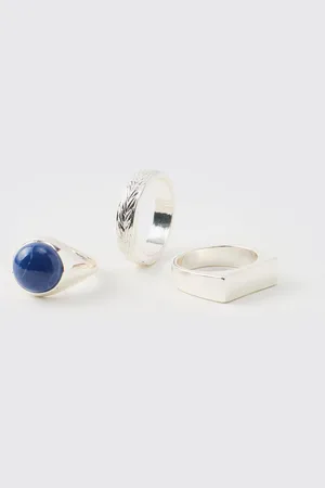 Boohoo Pack De 3 Anillos Plateados