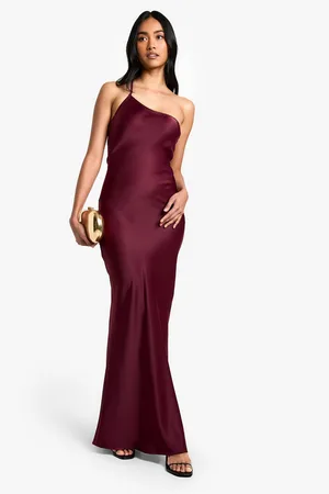 Boohoo Vestido Maxi De Raso Asimétrico
