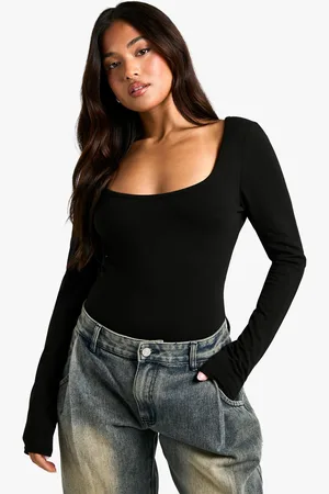 Boohoo Body Petite Básico De Manga Larga Con Escote En U