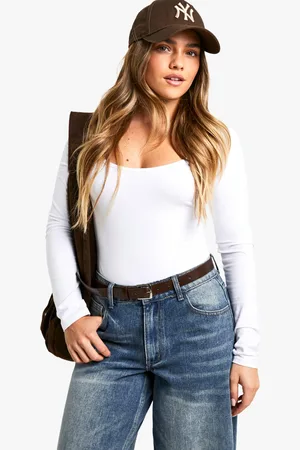 Boohoo Body Petite Básico De Manga Larga Con Escote En U