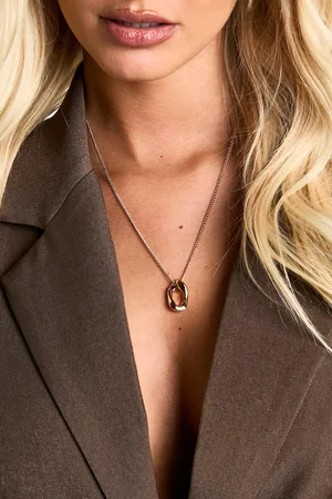 Boohoo Collar Con Colgante Ovalado Martillado