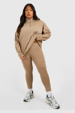 Boohoo Conjunto Plus Oversize De Leggings Y Cremallera A La Mitad