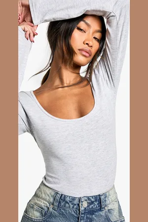 Boohoo Body Básico De Manga Larga Con Escote En U