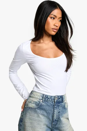 Boohoo Body Básico De Manga Larga Con Escote En U