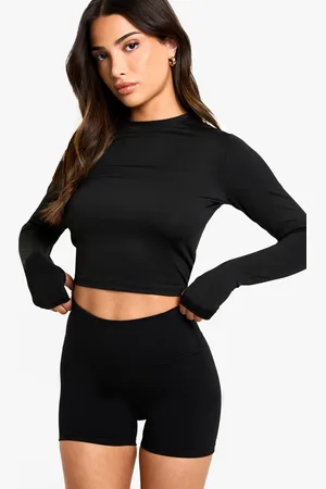 Boohoo Pantalón Corto Petite De Ciclista Premium Active De Tiro Alto